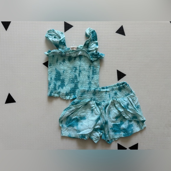 Jessica Simpson:Baby girl/toddler Blue Tie-Dye Tank Top and Shorts Set,BOHO 3T - Picture 2 of 5